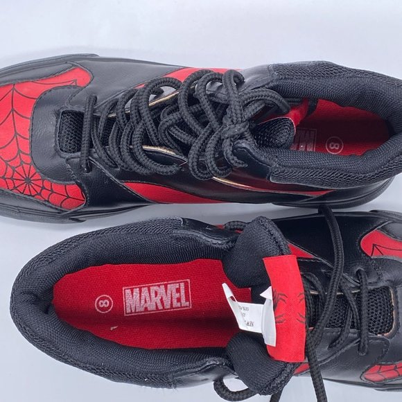 MARVEL SPIDER-MAN BLACK & RED SNEAKERS SIZE 8 - Picture 9 of 9